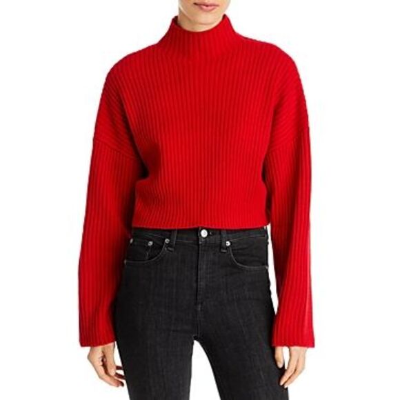 Sanctuary Chunky Rib Cropped Sweater In Ruby - S - Picture 1 of 3